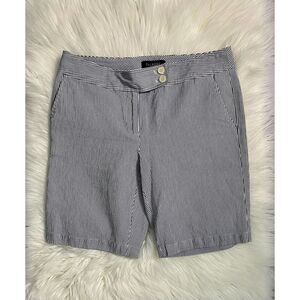 Talbots Blue Striped High Rise Casual Shorts